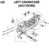 E19-20 – Left Crankcase (ACI110CBE) – Katalog Honda New Vario 110