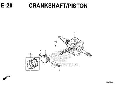 E20 – Crankshaft / Piston – Katalog Honda New Vario 125 K60R