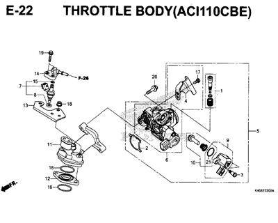 E22 – Throttle Body (ACI110CBE) – Katalog Honda New Vario 110