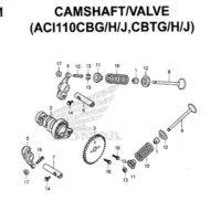 E4-1 – Camshaft/Valve (ACI110CBG/H/J,CBTG/H/J) – Katalog Honda New Vario 110