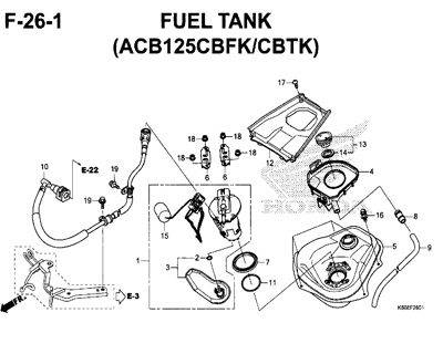 F26-1 – Fuel Tank (ACB125CBFK/CBTK) – Katalog Honda New Vario 125 K60R