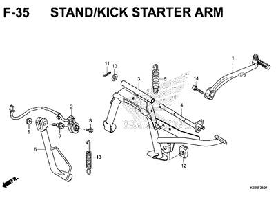 F35 – Stand/Kick Starter Arm – Katalog Honda New Vario 125 K60R