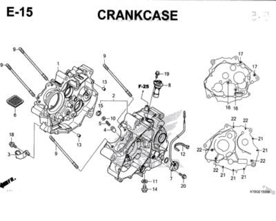 E15 – Crankcase – Katalog Honda New CB150R StreetFire K15M