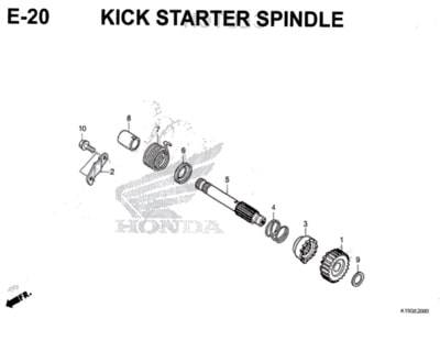 E20 – Kick Starter Spindle – Katalog Honda New CB150R StreetFire K15M