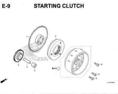 E9 – Starting Clutch – Katalog Honda New CB150R StreetFire K15M