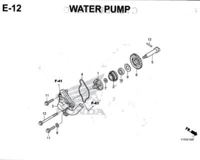 E12 – Water Pump – Katalog Honda New CB150R StreetFire K15M