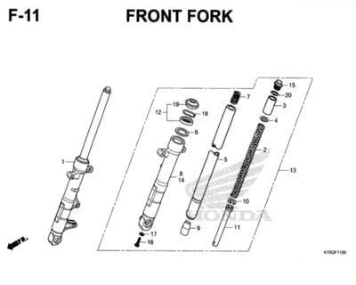 F11 – Front Fork – Katalog Honda New CB150R StreetFire K15M