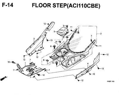 F14 – Floor Step (ACI110CBE) – Katalog Honda New Vario 110