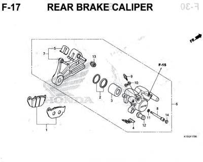 F17 – Rear Brake Caliper – Katalog Honda New CB150R StreetFire K15M