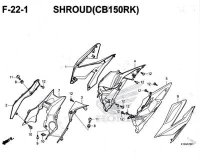 F22-1 – Shroud (CB150RK) – Katalog Honda New CB150R StreetFire K15M