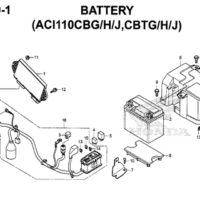 F40-1 – Battery (ACI110CBG/H/J,CBTG/H/J) – Katalog Honda New Vario 110