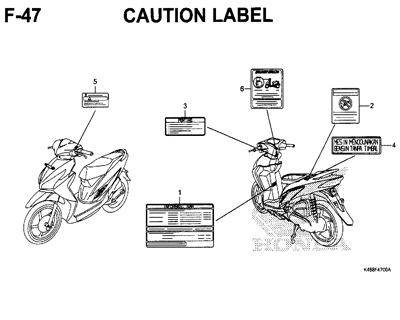 F47 – Caution Label – Katalog Honda New Vario 110