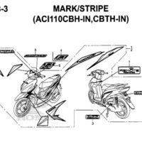 F-48-3 – Mark/Stripe (ACI110CBH-IN,CBTH-IN) – Katalog Honda New Vario 110