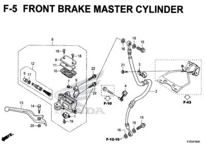 F5 – Front Brake Master Cylinder – Katalog Honda New CB150R StreetFire K15M