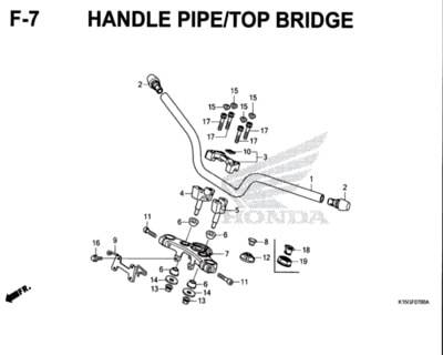 F7 – Handle Pipe/Top Bridge – Katalog Honda New CB150R StreetFire K15M