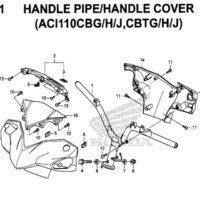 F9-1 – Handle Pipe/Handle Cover (ACI110CBG/H/J,CBTG/H/J) – Katalog Honda New Vario 110