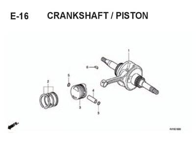 E16 – Crankshaft/Piston – Katalog Honda BeAT Karbu KVY