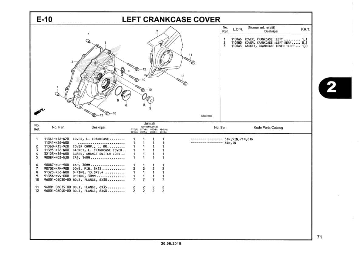 E-10-Left-Crankcase-Cover-Katalog-New-CBR-150R-K45N