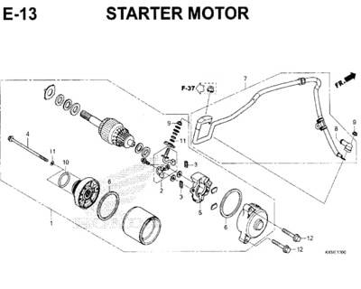 E13 – Starter Motor – Katalog Honda New CBR 150R K45N