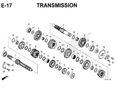 E17 – Transmission – Katalog Honda New CBR 150R K45N