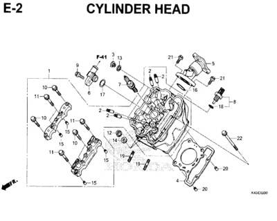 E2 – Cylinder Head – Katalog Honda New CBR 150R K45N