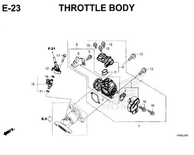 E23 – Throttle Body – Katalog Honda New CBR 150R K45N