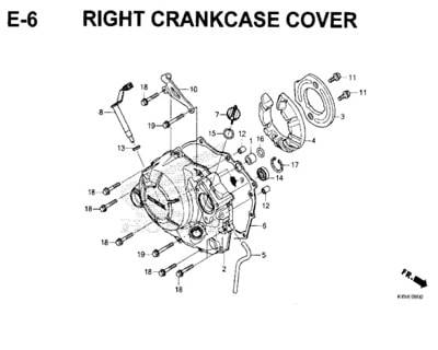 E6 – Right Crankcase Cover – Katalog Honda New CBR 150R K45N