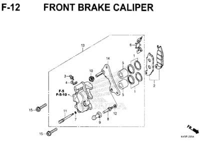 F12 – Front Brake Caliper – Katalog Honda New CBR 150R K45N