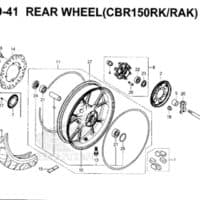F19-41 – Rear Wheel (CBR150RK/RAK) – Katalog Honda New CBR 150R K45N