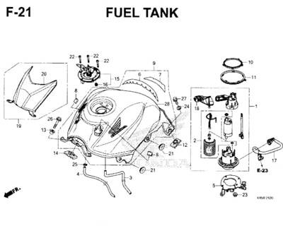 F21 – Fuel Tank – Katalog Honda New CBR 150R K45N