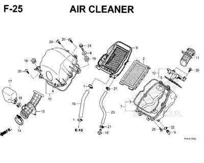 F25 – Air Cleaner – Katalog Honda New CBR 150R K45N