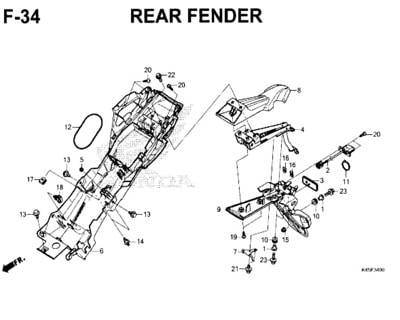 F34 – Rear Fender – Katalog Honda New CBR 150R K45N