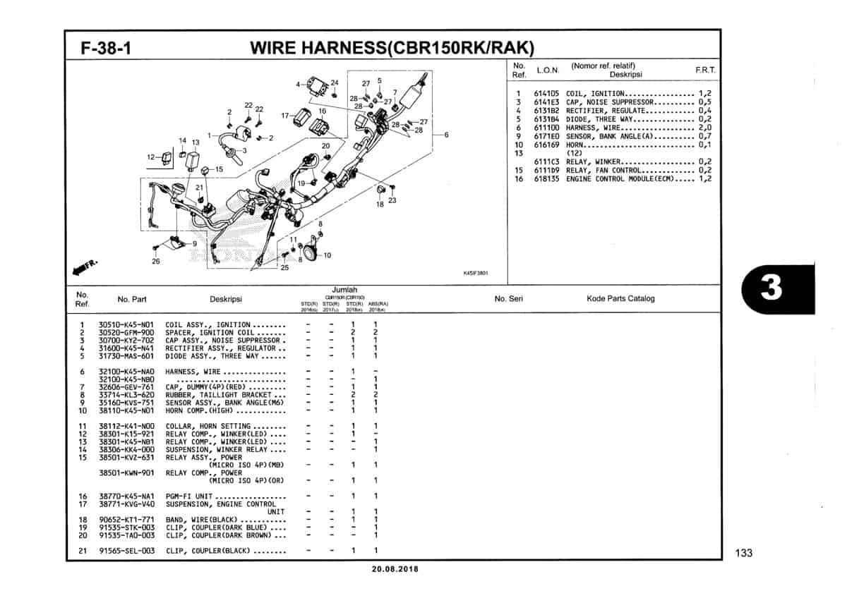 F-38-1-Wire-Harness-(CBR150RK-RAK)-Katalog-New-CBR-150R-K45N