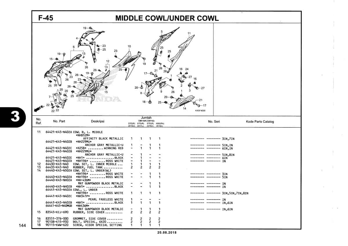 F-45-Middle-Cowl-Under-Cowl-Katalog-New-CBR-150R-K45N