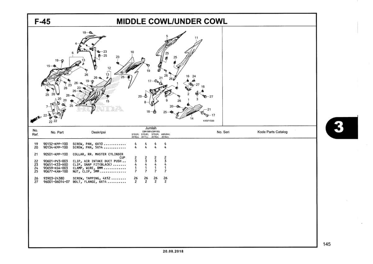 F-45-Middle-Cowl-Under-Cowl-Katalog-New-CBR-150R-K45N