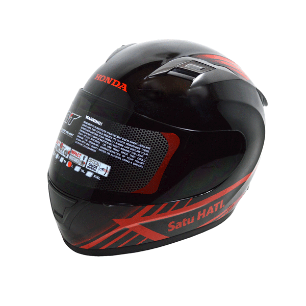 Jual Helmet Honda Full Face Black Red | Honda Cengkareng