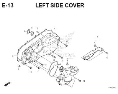 E13- Left Side Cover – Katalog Honda ADV 150