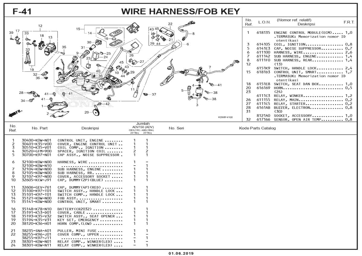 F-41-Wire-Harness-Fob-Key