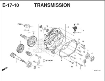 E17-10 – Transmission – Katalog Honda BeAT K1A