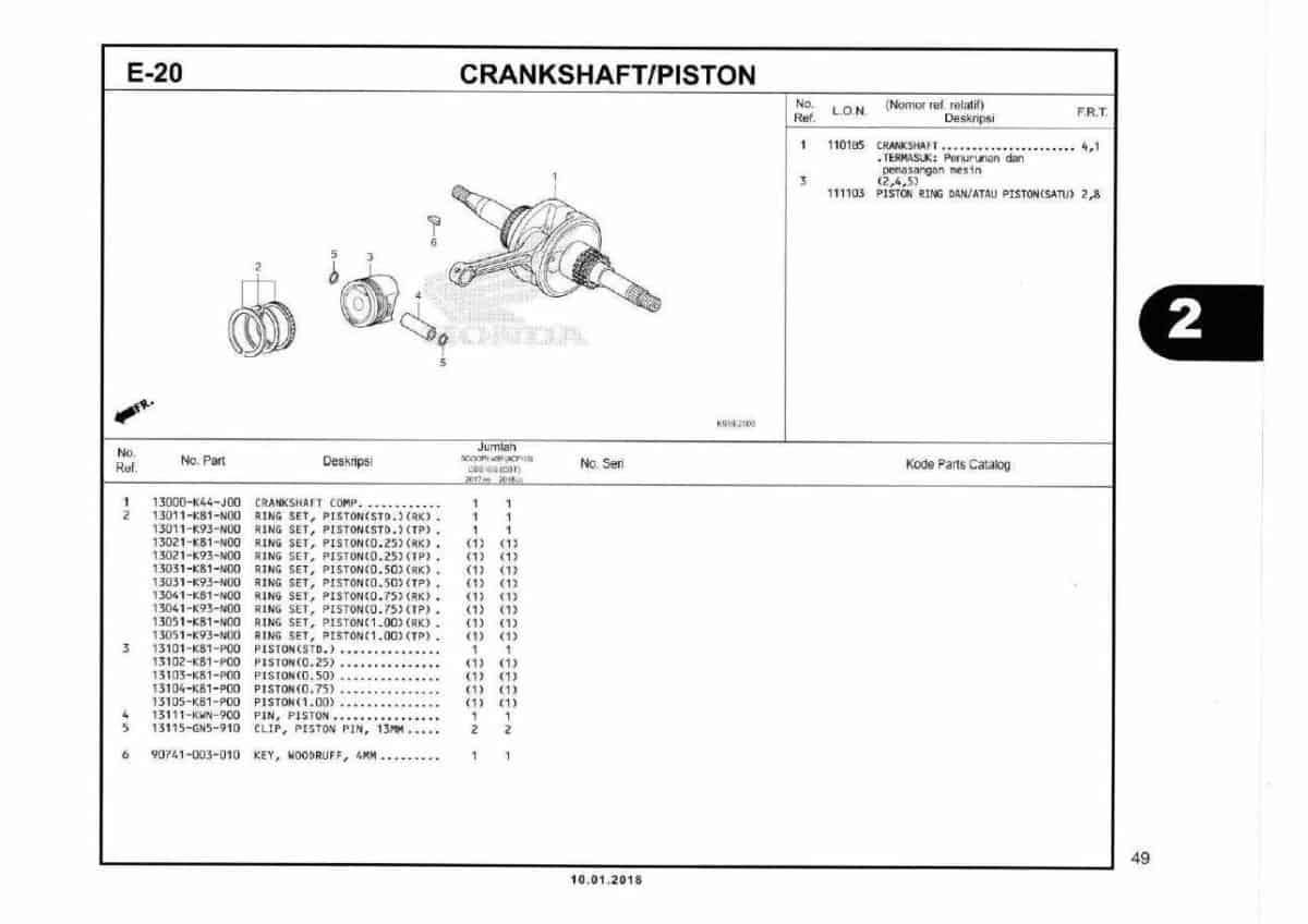 E20 CrankShaft Piston