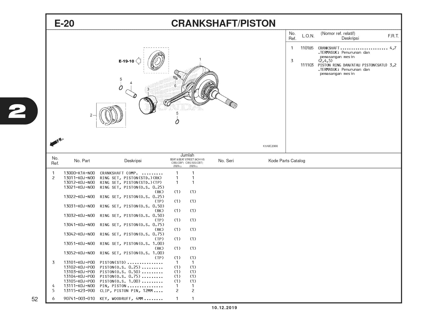 E20 Crankshaft Piston