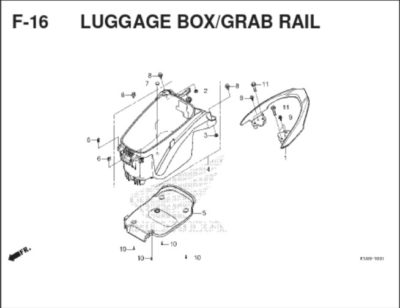 F-16 Luggage Box Grab Rail