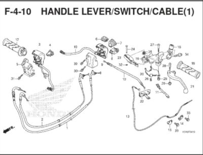 F-4-10 Handle Lever Switch Cable