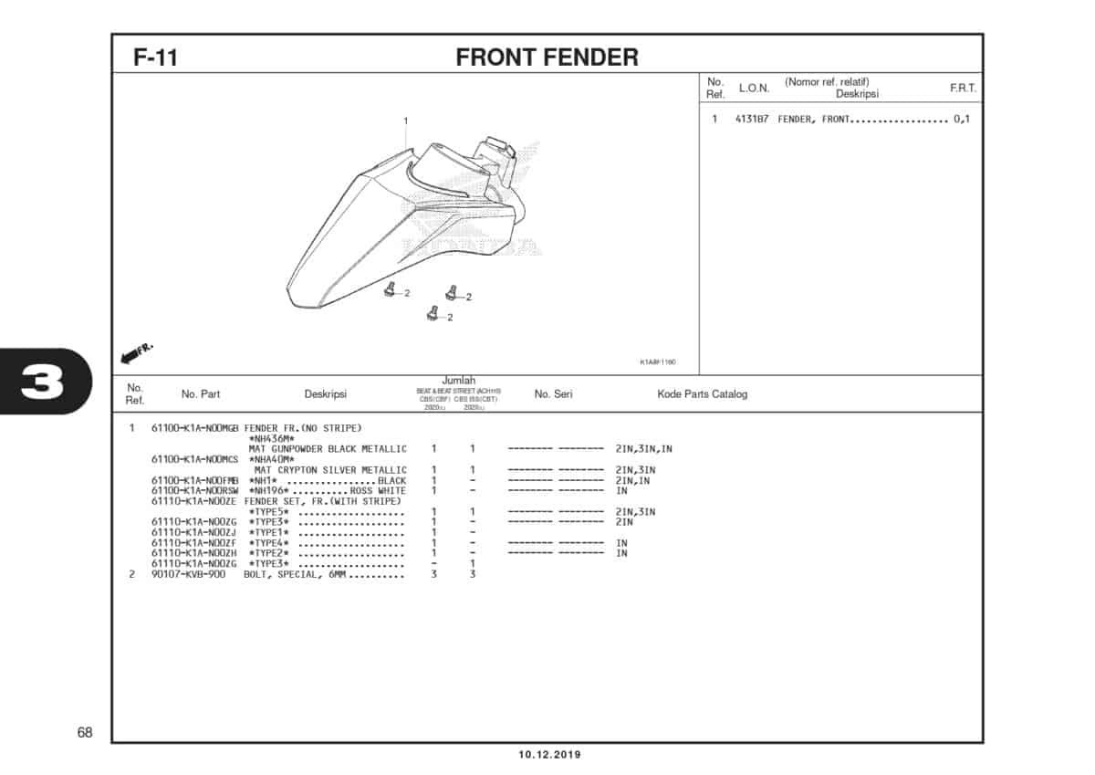 F11 Front fender