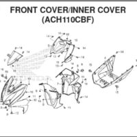 F12 – Front Cover / Inner Cover (ACH110CBF) – Katalog Honda BeAT K1A