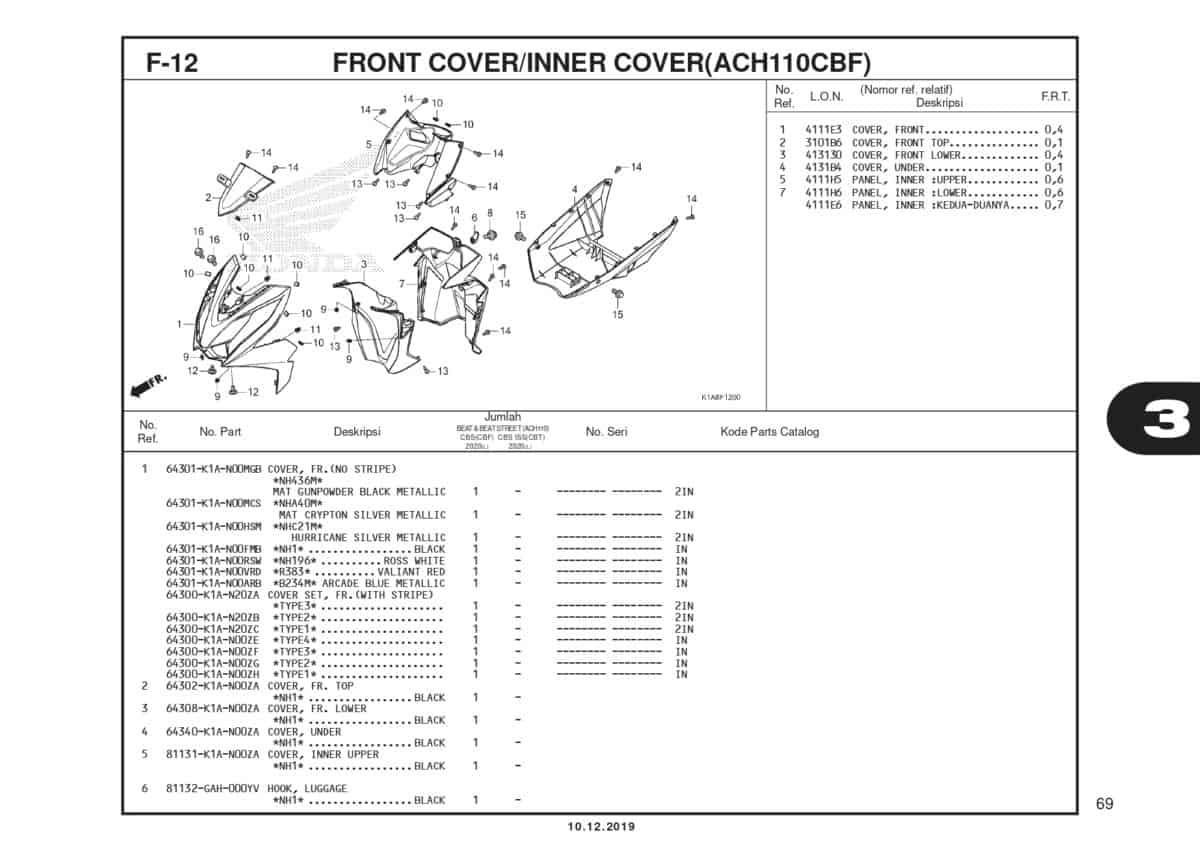 F12 Front Cover Inner Cover (ACH110CBF)