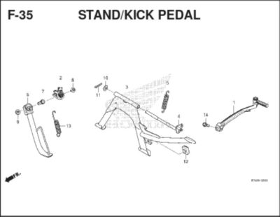 F35 – Stand / Kick Pedal – Katalog Honda BeAT K1A