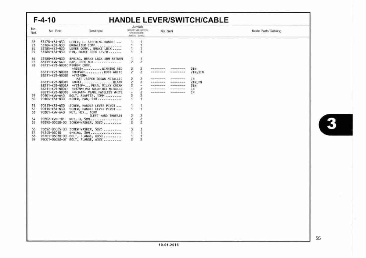 F4-10 Handle Lever Switch Cable