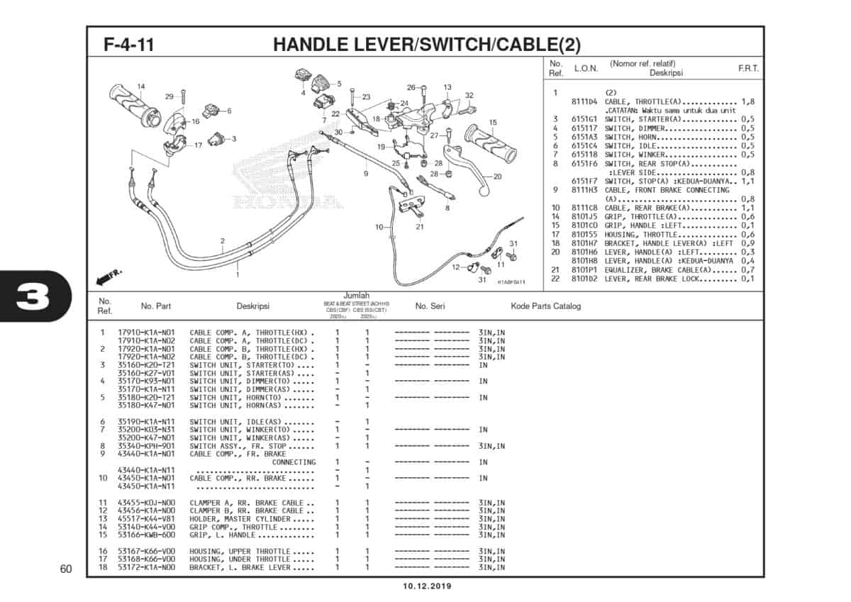 F4 11 Handle Lever Switch Cable (2)