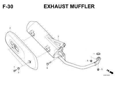 F30- Exhaust Muffler – Katalog Honda Scoopy eSP K93H